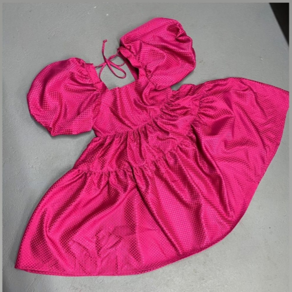 Wanida Boutique Low Back Puff Sleeve Dress